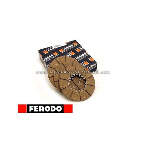 Disques embrayage garnis x 3 Vespa ACMA 1954